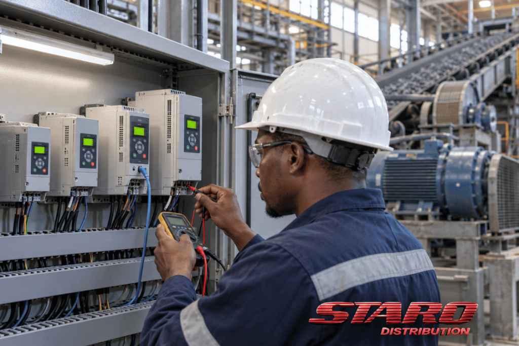 owerFlex 525 variable frequency drive controlling industrial motors in a South African plant